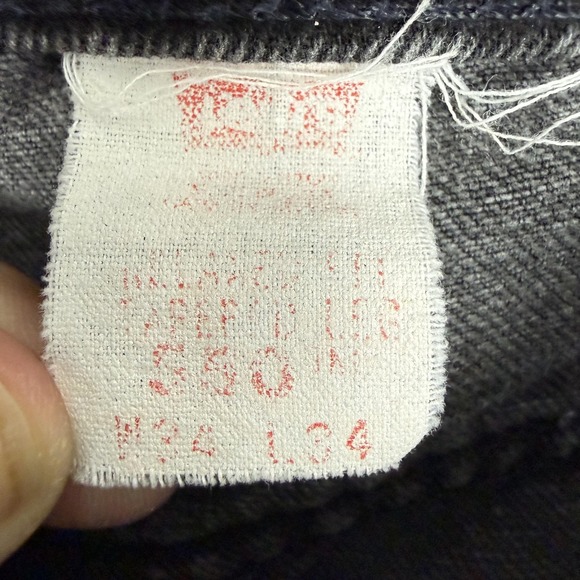 Vintage Levis Jeans Mens 32x25 Black Denim Orange Tab 550 Relaxed USA 90s Grunge - Picture 4 of 16